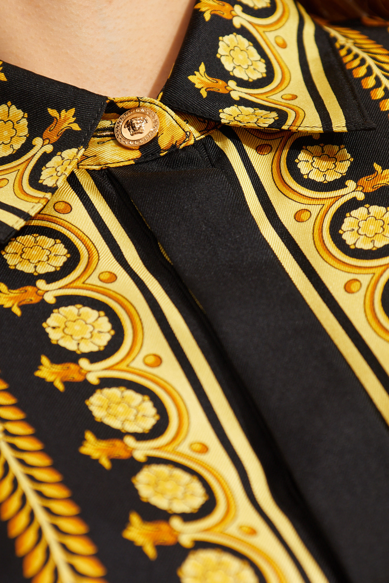 Yellow and black sales versace shirt